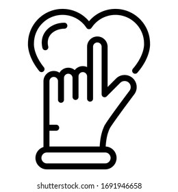 Love affection icon. Outline love affection vector icon for web design isolated on white background