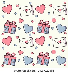 Love and Affection: Soft Pink and Blue Valentine's Pattern for Various Occasions