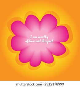 I am love affirmation. Spiritual and supportive sentence for self love and positivity. vector template for manifestation.