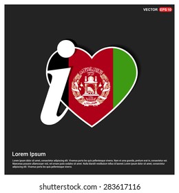 I love Afghanistan flag heart