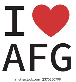 I love Afghanistan typography vector