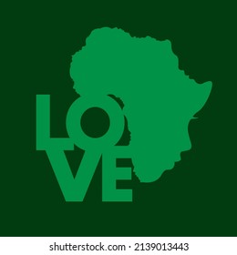 Love Africa Logo Design In A Rebus Style Using Face Profiles Around The Perimeter Of The African Continent Linked To The Word ‘love’.