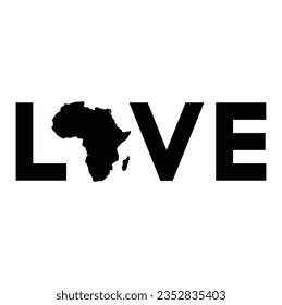 Love Africa t shirt logo printable cuttable vector illustration svg svg