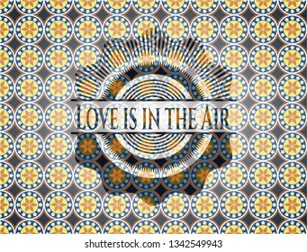 Love is in the Air arabic emblem. Arabesque decoration.