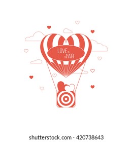 Love is in the air concept. Heart shaped balloon of love. Red happy love concept