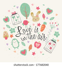 love is in the air greeting card design