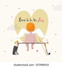 Love is in the Air, Illustration of a Cupid for Valentine's Day celebration.