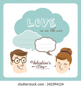 Love is in the air. Valentine's card with text space for your message