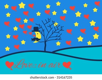 Love in air. Vector illustration