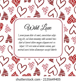Love is in the air vector lettering clip art isolated on white background. Handwritten poster or greeting card. Valentine's Day typography.
