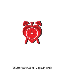 Love Alarm Clock. Heart-shaped alarm vector illustration.