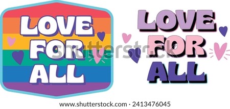 love for all rainbow graphic lqbtq