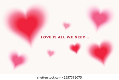 Love is all we need , Valentine's day and Love Background , Vector illustration for greeting card, mobile apps, banner design and web ads