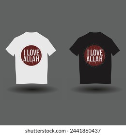 Ich liebe Allah T-Shirt Design. Islamisches T-Shirt Design 8.