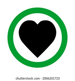 love allowed, green round vector sign with heart