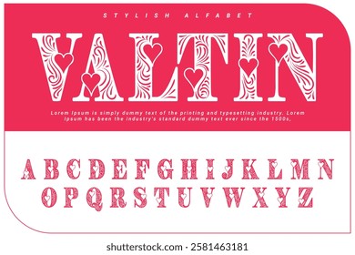 Love the alphabet with a heart letters and numbers