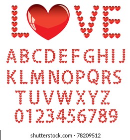 Love the alphabet with a heart  letters and numbers