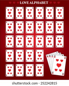 love alphabet playing cards 