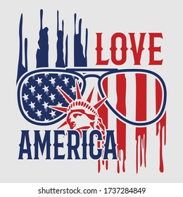 love america flag vector design template