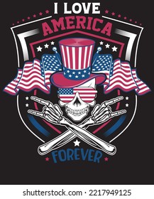 I LOVE AMERICA FOREVER DESIGN