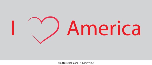 i love america with heart shape