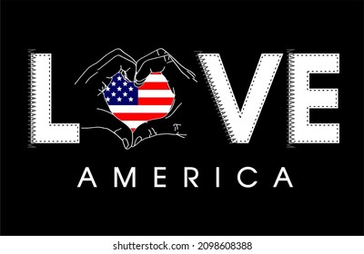 love america t shirt design graphic vector 