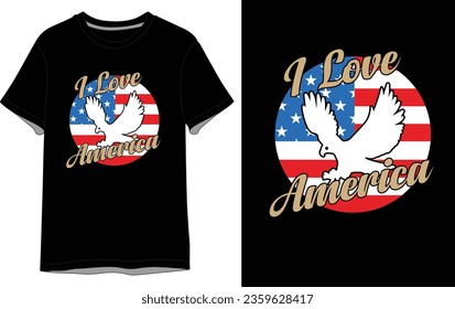 I love America Vector t shirt Design