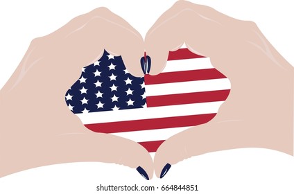Love american flag vector for independence day
