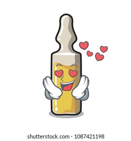 In love ampoule mascot cartoon style