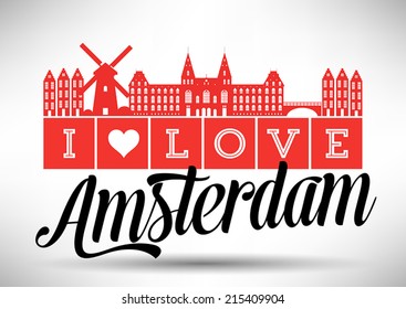 I Love Amsterdam Typography Design