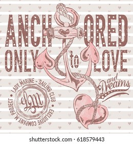 Love anchor with hearts