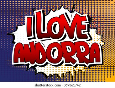 I Love Andorra - Comic book style word