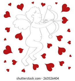 Love angel boy vector illustration