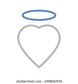 love angel colour line vector icon