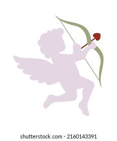 Love angel cupid with bow. Vector illustration
