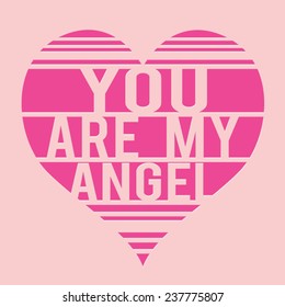 Love Angel girl  typography, t-shirt graphics, vectors