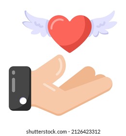 A love angel icon in flat design 

