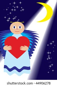 Love angel show love for all over the World, vector illustration