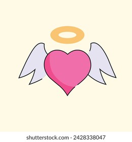 love angel sign illustration , vector , art . 2d flat