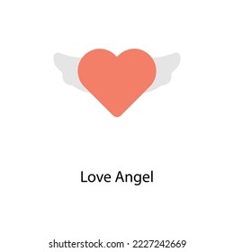 Love Angel vector Flat  Icons. Simple stock illustration