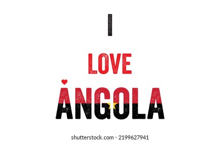 I love Angola, Angola Flag, Heart, text, typography, design, Angolia people, design, creativity, typography, typographic, lovely, Luanda, National day of Angola, red, black, star, background, banner