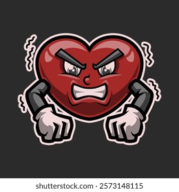 Love Angry Expression Mascot Vector Illustration is perfect for your brand business