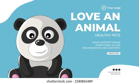 Love an animal healthy pets landscape banner design template. 