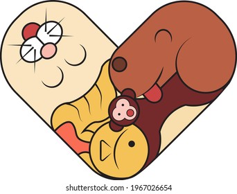LOVE ANIMAL LOGO DESAIN ILUSTRATION