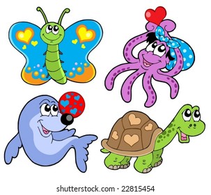 Love animals collection 01 - vector illustration.