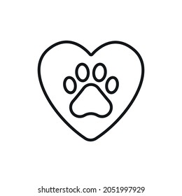 Love for animals linear icon. Thin line customizable illustration. Vector isolated outline drawing. Editable stroke