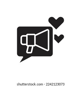 Anuncio de amor Vector de iconos rellenado 