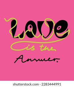 love is the answer, girls graphic t shirt vector designs and other uses.