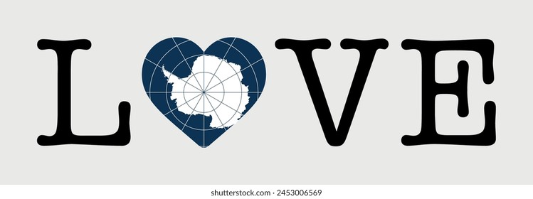 I Love Antarctic Treaty System flag heart icon vector illustration