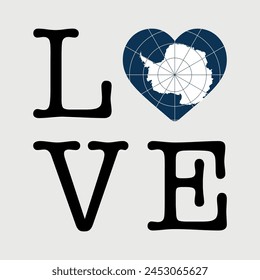 I Love Antarctic Treaty System flag heart icon vector illustration